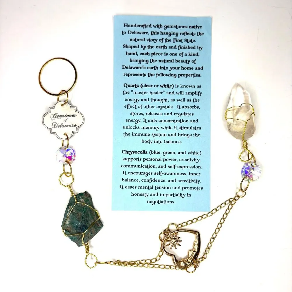 Delaware Chrysocolla & Quartz Wall Hanging, Gemstones of Delaware Collection